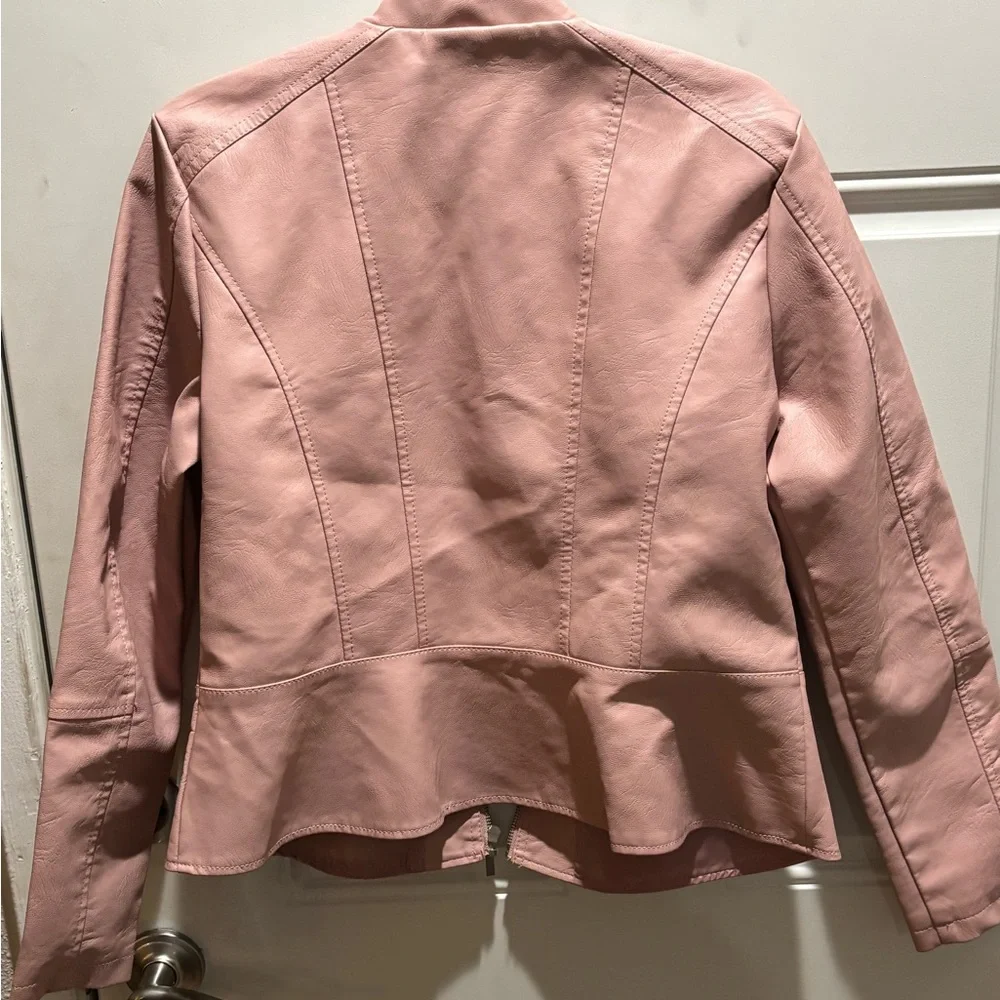 Baccini women's faux leather moto-style blush pink medium - Picture 4 of 4